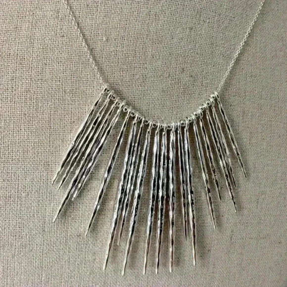 Stella &  Dot Kari Fringe Necklace - Silver - Picture 2 of 6